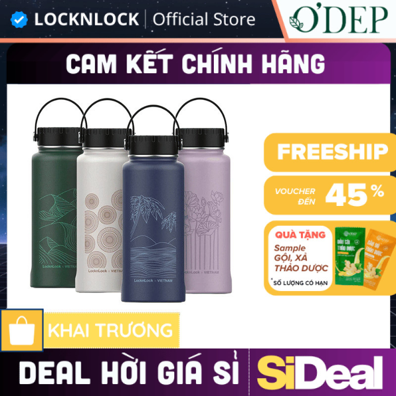 Bình giữ nhiệt Inox LocknLock 897ml Chính hãng có lõi lọc trà LHC4160 - SIDEAL SIA