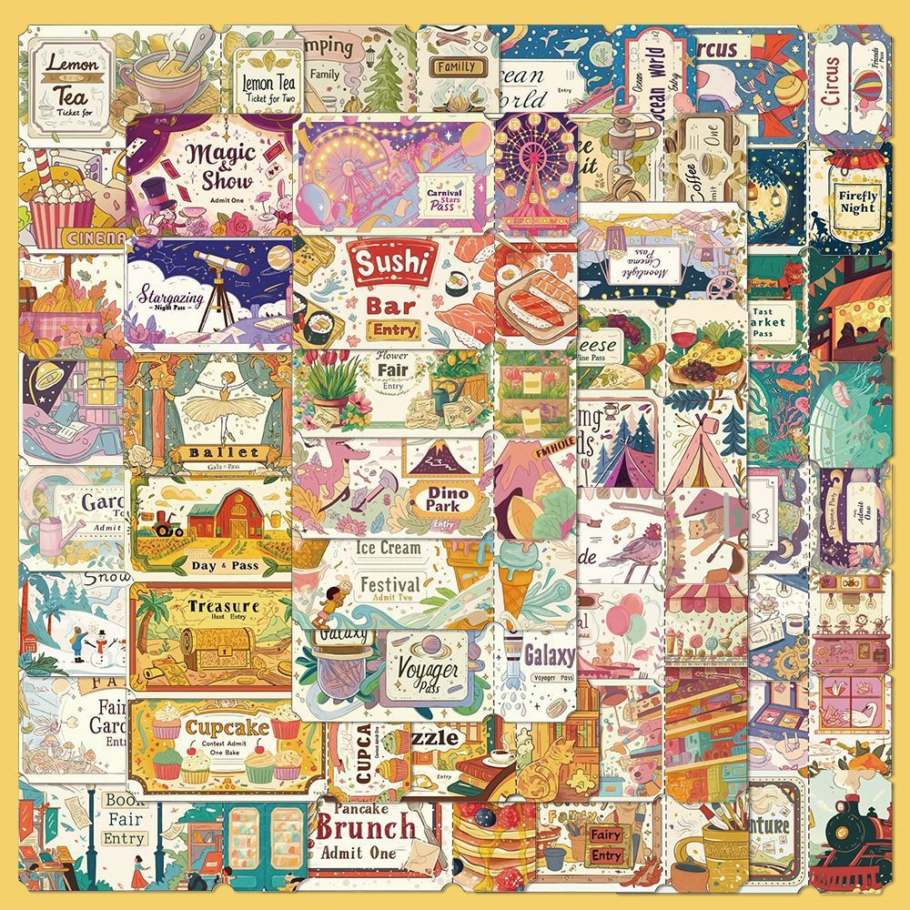 ❉ Dream Ticket Series 01 Miếng Dán ❉ 50 Cái / bộ Đề Can Thời Trang Chống Thấm Nước DIY Doodle Dán