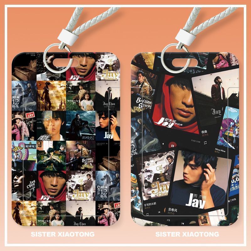 Jay Chou Jay Jay Jay Hàng Hóa Sáng Tạo Sinh Viên Trượt Thẻ Thực Phẩm Thẻ Xe Buýt Hộp Bảo Vệ Thẻ ID T