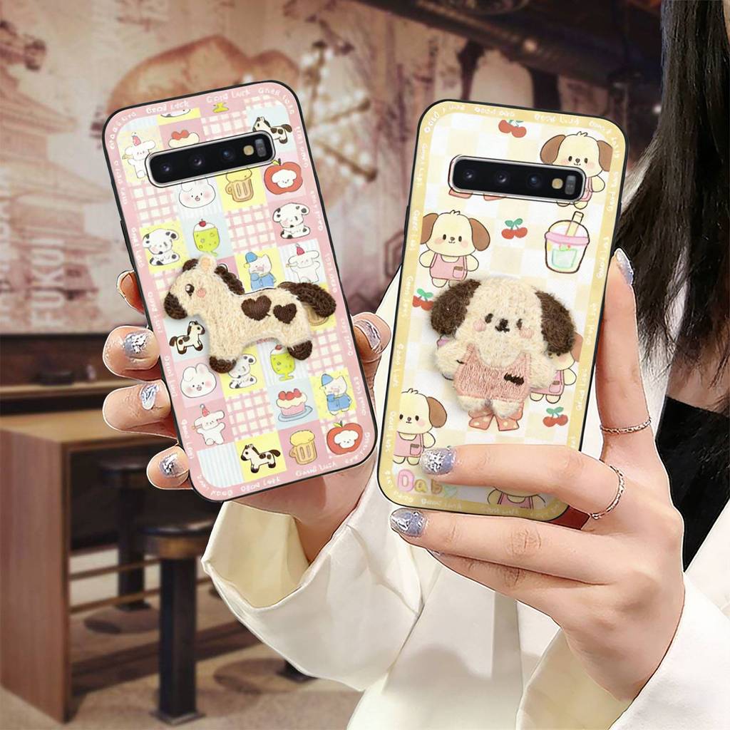 Túi Điện Thoại Bền Ốp lưng Samsung Galaxy S10 / SM-G973N TPU Dễ Thương Bảo Vệ 3D Thêu Thiết Kế Thời 