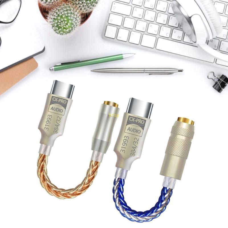 Btsg USB Type C DAC sang 3 5mm 32bit 384kHz Bộ chuyển đổi âm thanh kỹ thuật số PCM cho điện thoại
