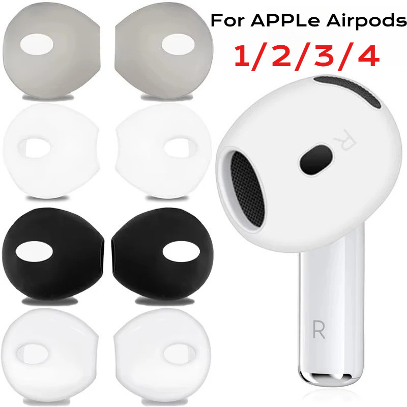 Chống Trầy Xước Tai Đầu Tai Cho Apple AirPods 1 2 3 4 Thay Thế Tai Nghe Silicon Siêu Mỏng Bao Da Tai