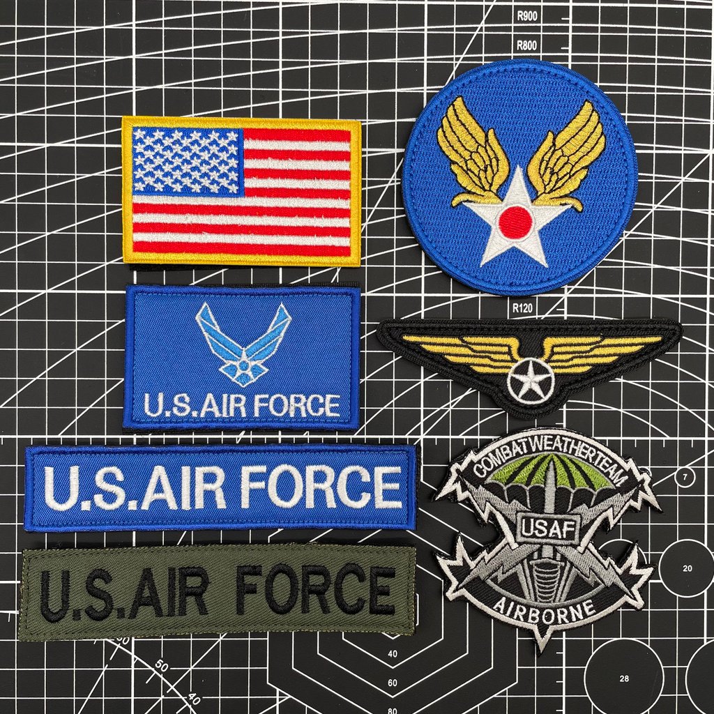 Spot Goods#USAAF U.S. Air Force Embroidered Velcro Patch Chest Strip Aviation Team Armband Military 