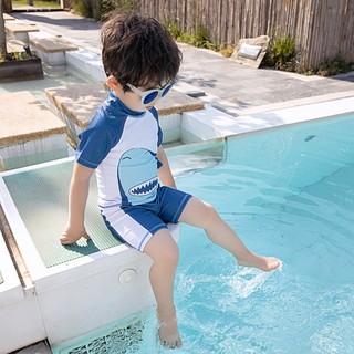 Bộ bơi bé trai nhí COONGKIDS họa tiêt cá mập đáng yêu co dãn tốt 9-30KG