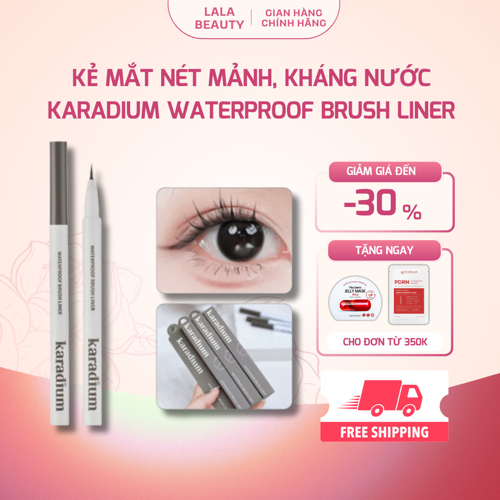 Bút Dạ Kẻ Mắt Eyeliner Karadium Kháng Nước Lâu Trôi, Nét Mảnh Karadium Waterproof Brush Liner ( Vỏ M