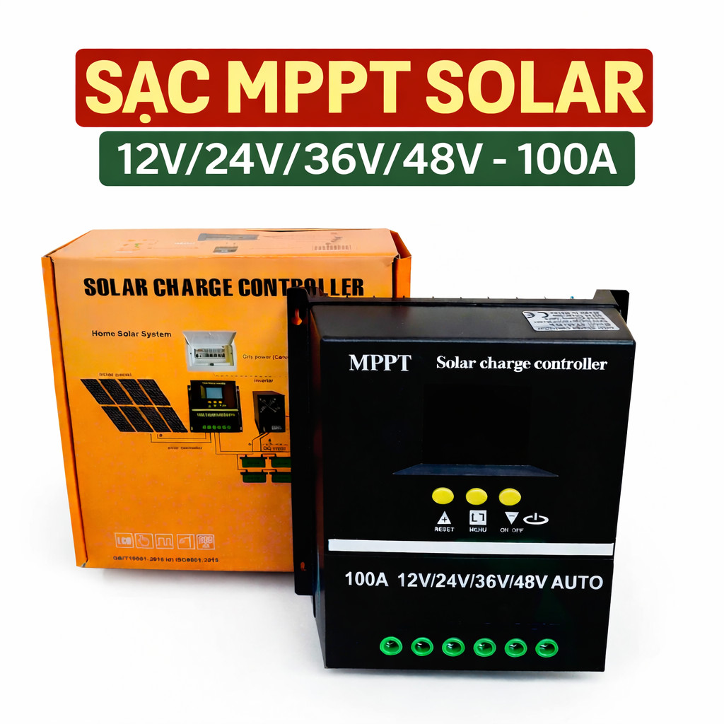 Bộ điều khiển sạc năng lượng SOLAR MPPT 100A Max 100V -Mã SY48100A - Đầu vào PV 12V/24V/36/48V -Mẫu 