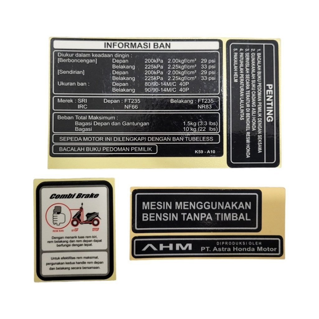 TEM THÔNG SỐ IN ĐẸP NHƯ ZIN VARIO 2017 / VARIO 2021 / CLICK 2021 ( 1 SET 5 TEM ) PTXM03