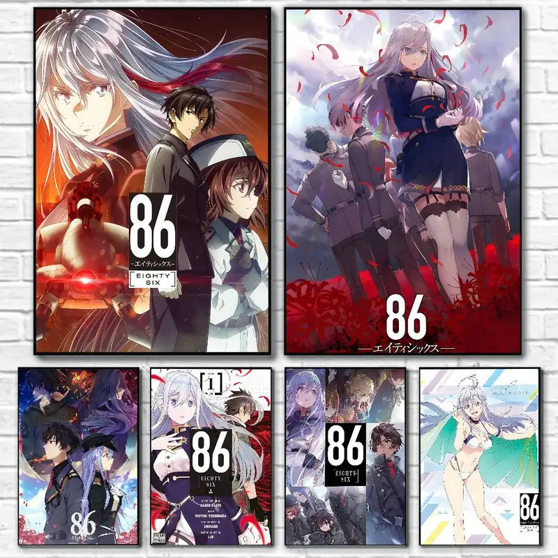 A-Anime 86 Eighty Six Poster Tranh Canvas Poster Có Bản in Nhà Phòng Ngủ Trang Trí Phòng Khách Phong