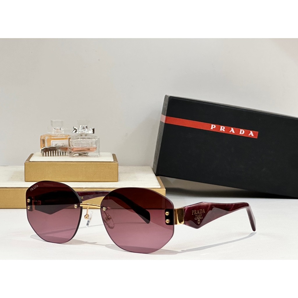 PRADA2026 Đầu Xuân Phong Cách Mới Mắt Nam Nữ Nữ Cặp Đôi Kính Mát Cùng Phong Cách Chống Cháy Nổ Khung Tròn Photochromic Độ Nhạy Cao SD9J