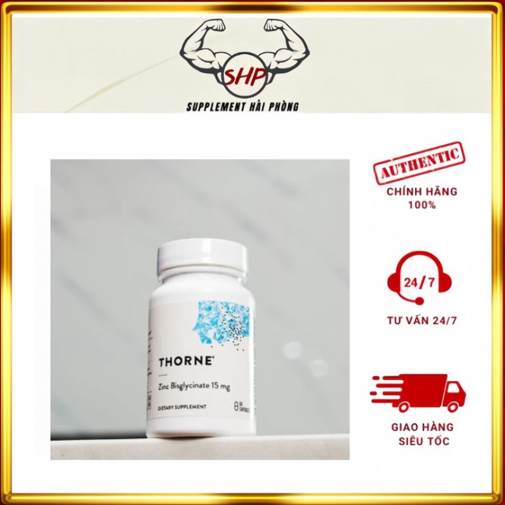 Viên kẽm Thorne Zinc Bisglycinate 15mg / 30mg (USA) hấp thụ cực tốt, giúp tăng đề kháng tại Supp HP
