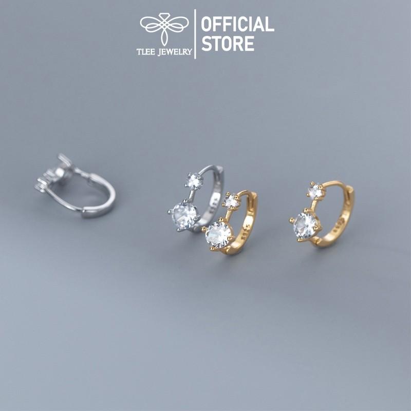 Bông tai kẹp tròn bạc cho nữ, TLEE Jewellery - B0494