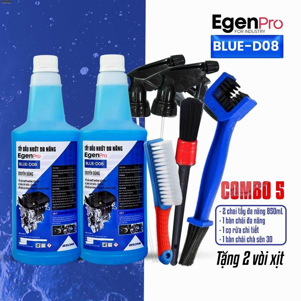 [Tặng 5 phụ kiện] Combo 2 Chai Tẩy Dầu Nhớt 850ml EgenPro D08,Tẩy Dây Điện, Vệ Sinh Nhông Sên, Sườn