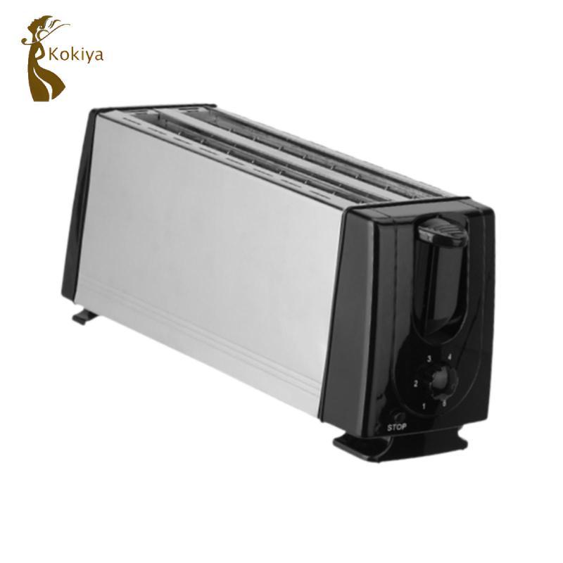 Máy nướng bánh mì điện 4 lát Tiêu chuẩn Châu Âu Cắm Máy làm bánh quế tự động cho đồ ăn nhẹ Puff Pastry Bánh mì đặc biệt Bagels Nấu ăn