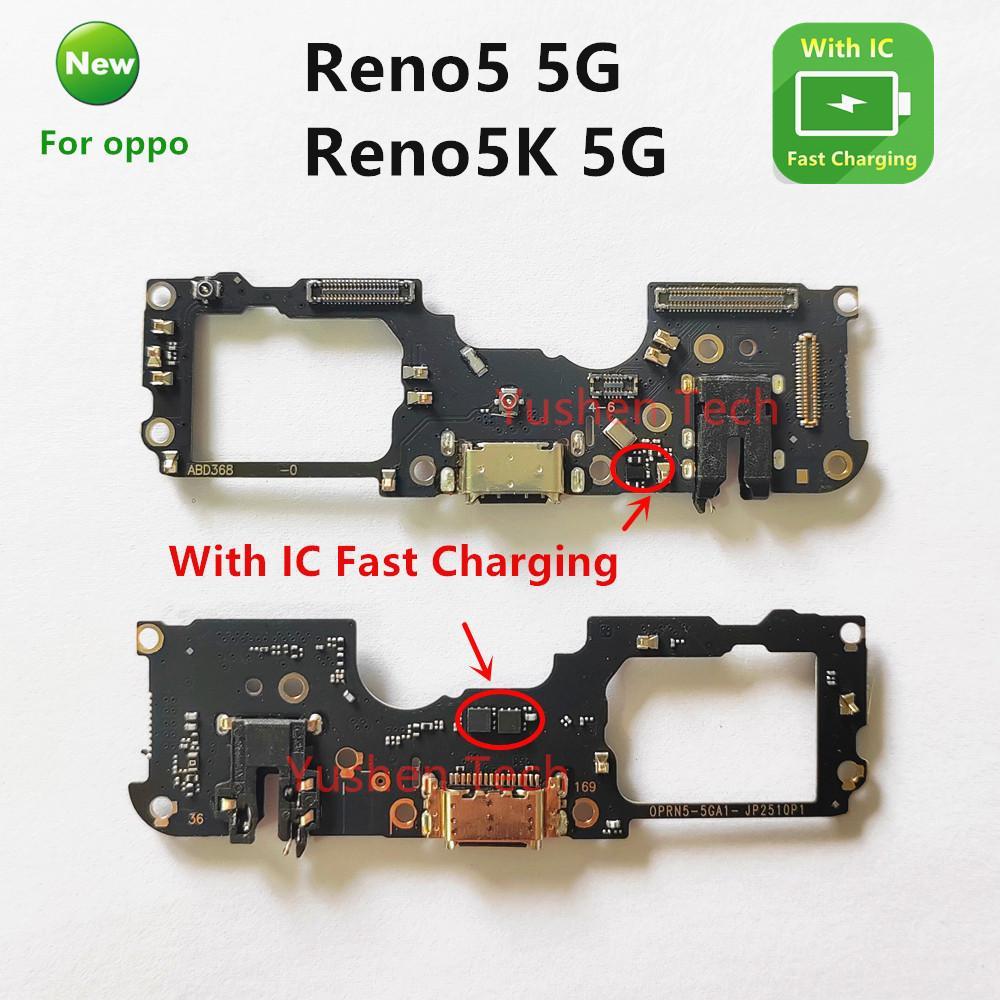 1X Dành Cho Oppo Reno 5 5K 5G CPH2145 USB Bảng Sạc Cổng Sạc Đầu Nối Cáp Mềm Đế Sạc Ổ Cắm Bảng Sạc Nh
