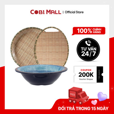 Đĩa Mây Tre Đan Oval 25.4cm Thủ Công Trang Trí Bàn Ăn - Cobi Home