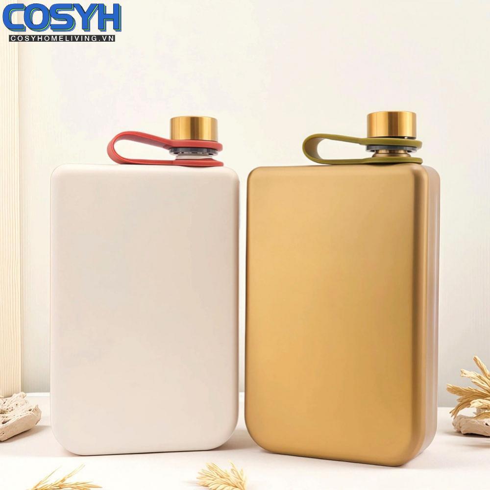 <cosyh>Leakproof 9oz Stainless Steel Hip Flask with Matte Finish for Outdoor Activities