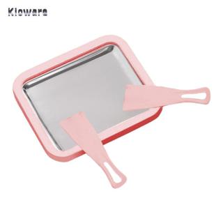 Máy làm kem Chảo thép không gỉ Tấm lạnh tức thì Máy làm sữa chua cán tự chế DIY Vui nhộn Frozen Món tráng miệng Máy làm khay có dụng cụ cạo Thích hợp cho trẻ em