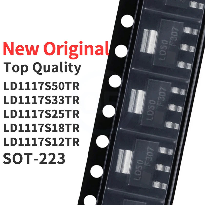 5 CHIẾC LD1117S50TR LD1117S33TR LD1117S25TR LD1117S18TR LD1117S12TR SOT-223 chip mới ic