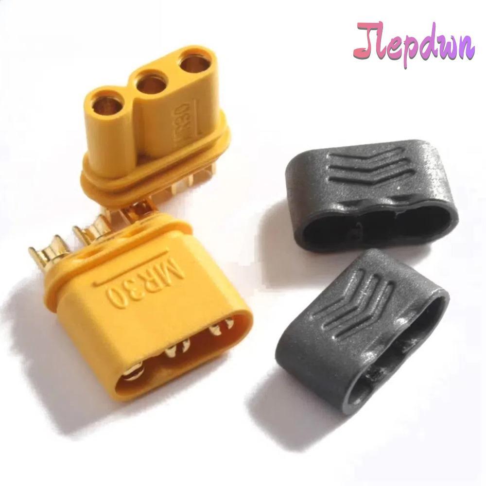 Ổ cắm pin LiPo JEPDWN, Đầu nối MR30 có thể gắn màu vàng đen, Nhựa có vỏ bọc AMASS MR30 Phụ kiện RC