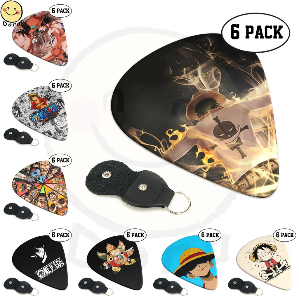 One Piece Guitar Picks 6 Gói - 0.71mm Đàn Guitar Picks Quà Tặng Đàn Guitar Độc Đáo Cho Bass, Đàn Gui