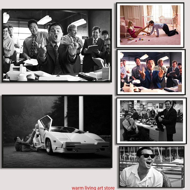 Sói Phố Wall Phim Poster Series Leonardo DiCaprio Tranh Canvas Thẩm Mỹ Treo Tường Hình Ảnh Phòng Ngủ