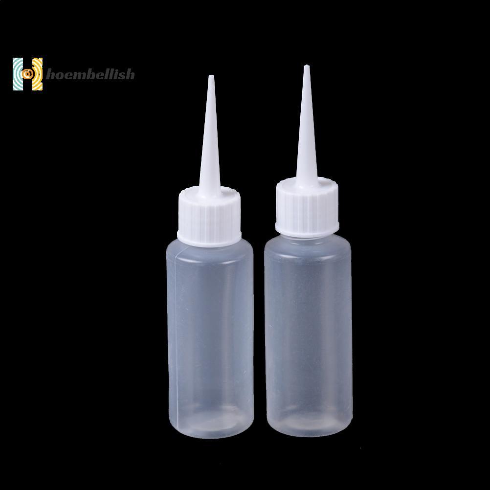< Hoembellish > 2 Chai nhỏ giọt rỗng 50ml Chai lỏng có thể bóp được Chai nhỏ giọt bằng nhựa Needle2 