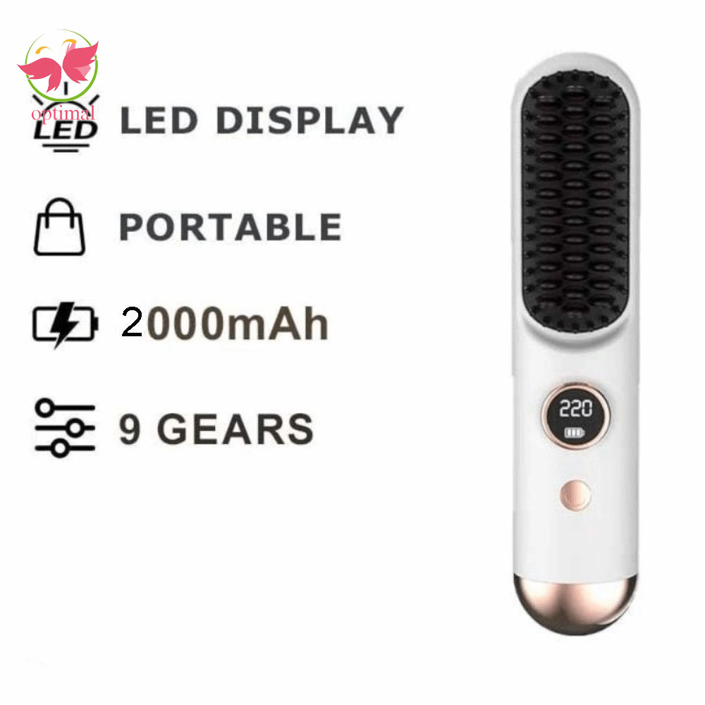 optimal limit Bàn chải duỗi tóc điện OPTIMAL LIMIT, 9 cài đặt nhiệt độ 120-220C° Lược sưởi ấm, Di độ