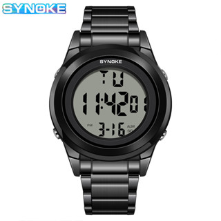 SYNOKE Moment Steel Band Đồng hồ điện tử nam chống nước đa chức năng Màn hình lớn phát sáng Thiết kế hợp thời trang 3.10 B