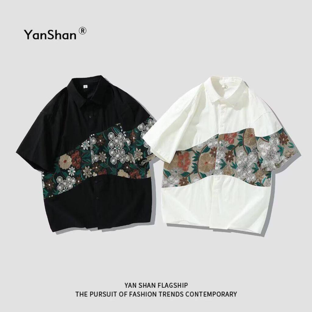 áo sơ mi nam đồ nam Trang phục nam phong cách Trung Quốc áo sơ mi hoa đẹp trai cao cấp phong cách Tr