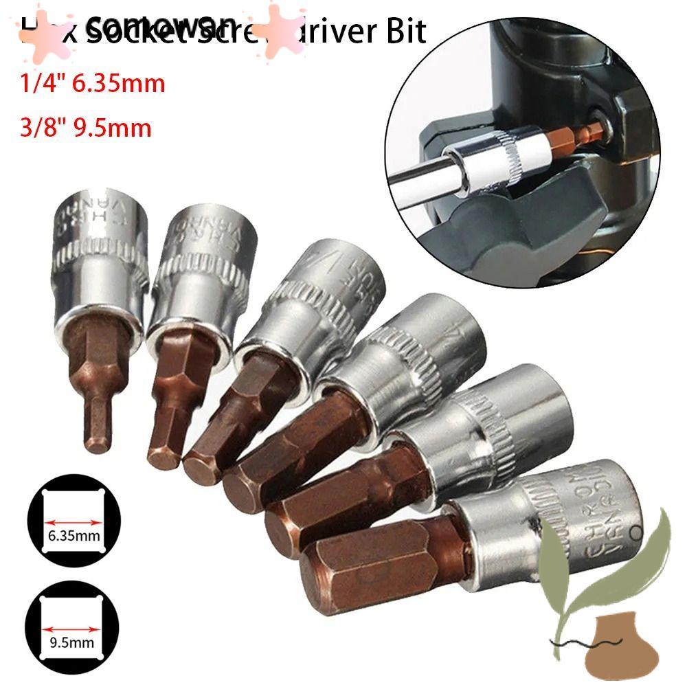 COMOWAN 1 Cái Ổ Cắm Vuông, Bộ Phận Dụng Cụ Thủ Công Đầu Lục Giác Ổ Cắm Lục Giác Vít Bit, H3 H4 H5 H6