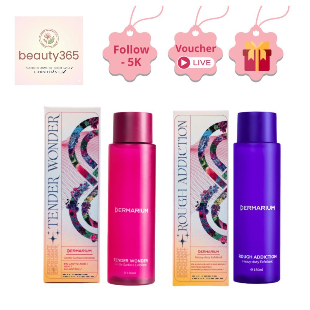 Toner AHA Dermarium Tender Wonder, Rough Addiction tẩy tế bào chết, giảm thâm, làm sáng da 150ml