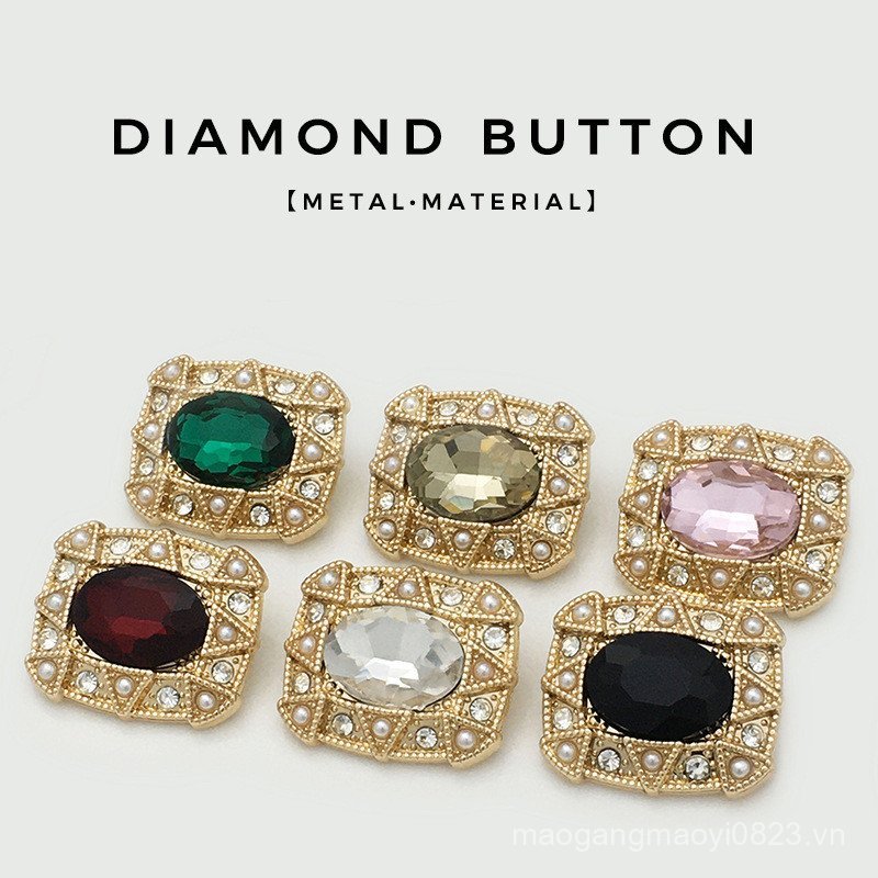 D465 [1 Sản phẩm] Áo khoác lông thú cổ điển Nút trang trí Áo cỏ dại Nút kim loại Phù hợp với nút may