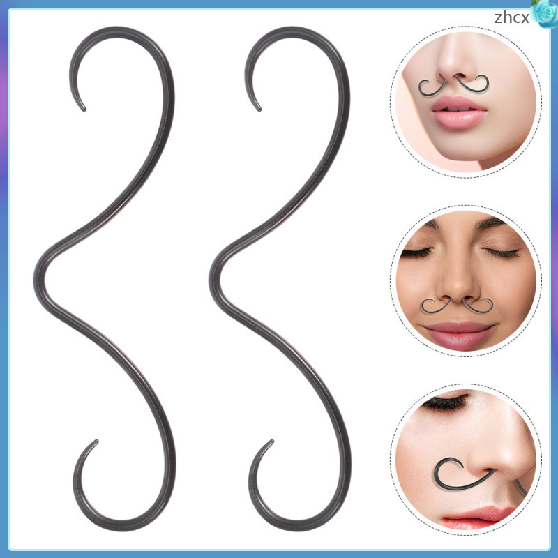 Trang sức mũi ngộ nghĩnh đen, dành cho Piercing Septum - Bộ 2 chiếc