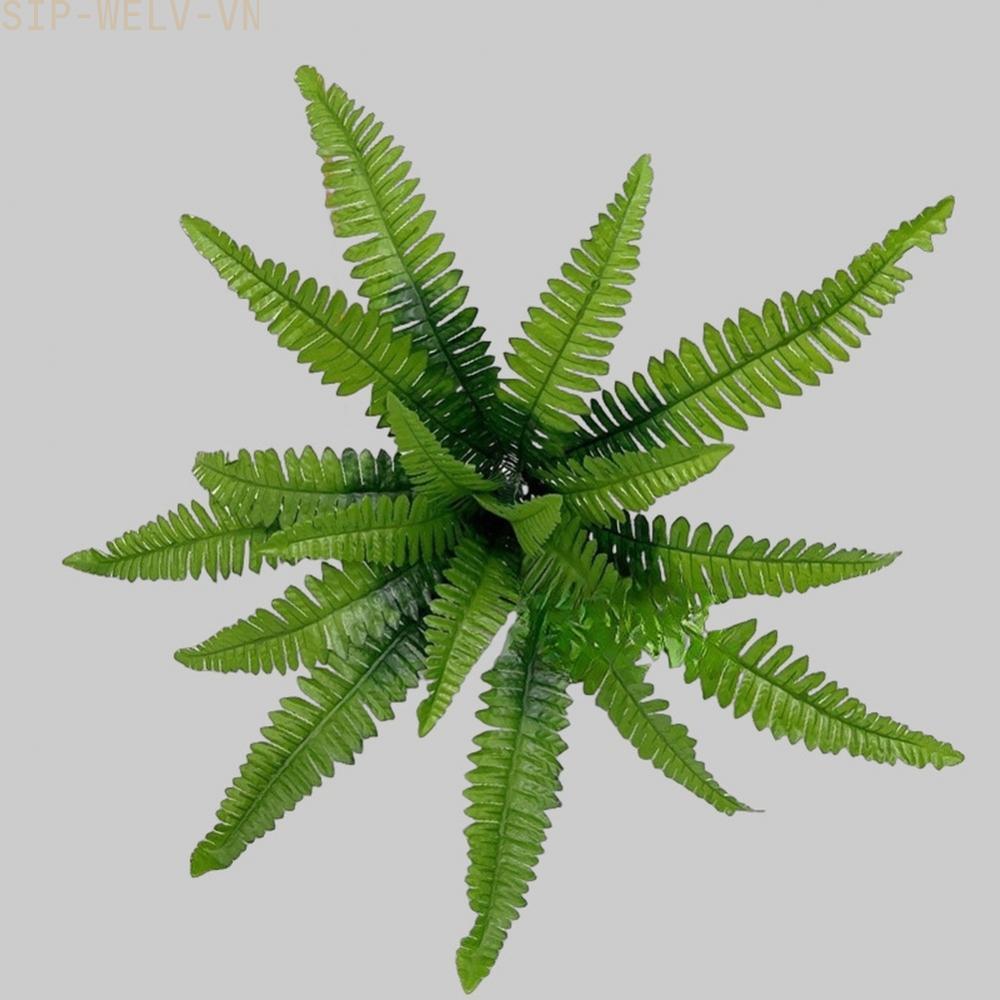 {WELV}Green Artificial Persian Leaves Wall Decor with 18 Heads for Wedding Event Setup