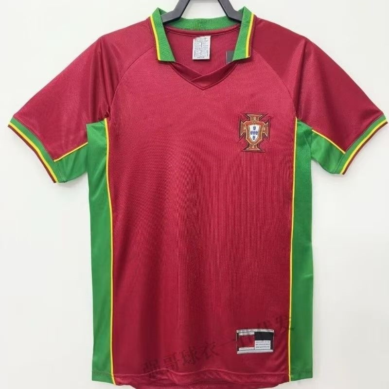 Áo bóng đá retro nam tay ngắn đội tuyển quốc gia Bồ Đào Nha 1998