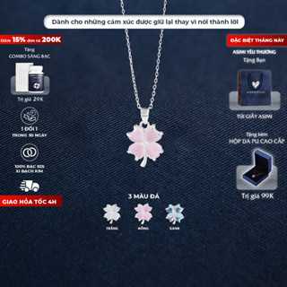 Dây chuyền bạc nữ Cỏ 4 Lá Hồng Asimi, dây chuyền bạc Ý S925 nhẹ nhàng may mắn Love Letter Bloom DC73