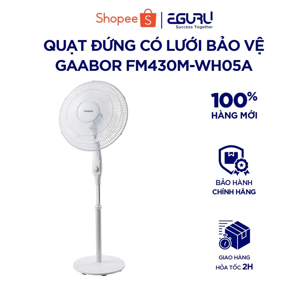 [KOL/KOC] Quạt cây đứng Gaabor FM430M-WH05A xoay tự động tuần hoàn có 3 chế độ gió tùy chỉnh - Hàng 