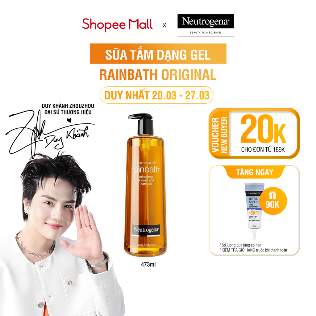 Sữa Tắm Dạng Gel Neutrogena® Rainbath Làm Sạch Sâu & Dưỡng Ẩm Cho Làn Da Mềm Mượt (473ml)