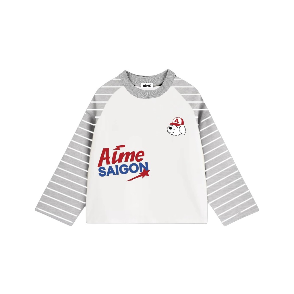 [Ver5] Áo Thun Tay Dài Raglan Phối Borip NGÔI SAOxCotton Long Sleeve Boxy AIMÉ Form Rộng Cổ Tròn Unisex Nam Nữ Áo Mùa Hè | BigBuy360 - bigbuy360.vn