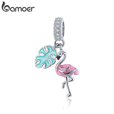 Bamoer Hạt Hình Phượng Hoàng Flamingo để Làm Mặt Dây Chuyền và Vòng Tay/Cổ - Phụ Kiện Quà Tặng