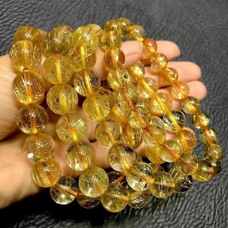 3.35 Readystock Brazil Citrine Vòng Tay Nam Nữ Vàng Vòng Tay May Mắn Chuyển Hạt Citrine Chính Hãng C