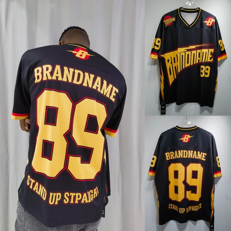 SWAN Rap SOCCER SHIRT Digital Print Short Sleeve Vintage Jersey Summer Loose Mesh T Shirt jersey