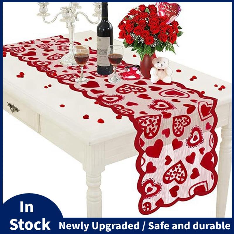 Trang Trí Trái Tim Bàn Chạy 13 X 72Inch, Ngày Lễ Tình Nhân Lãng Mạn Trái Tim Bàn Chạy