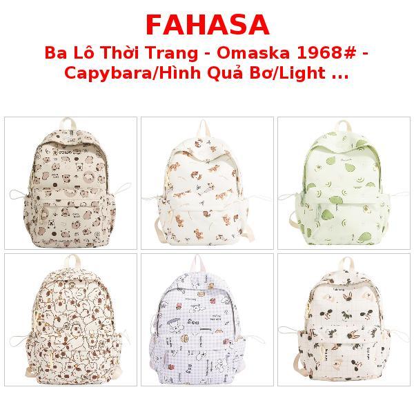 Ba Lô Thời Trang - Omaska 1968# - Capybara/Hình Quả Bơ/Light Colored Capy/Cún Con/Checkered Dog - Xá