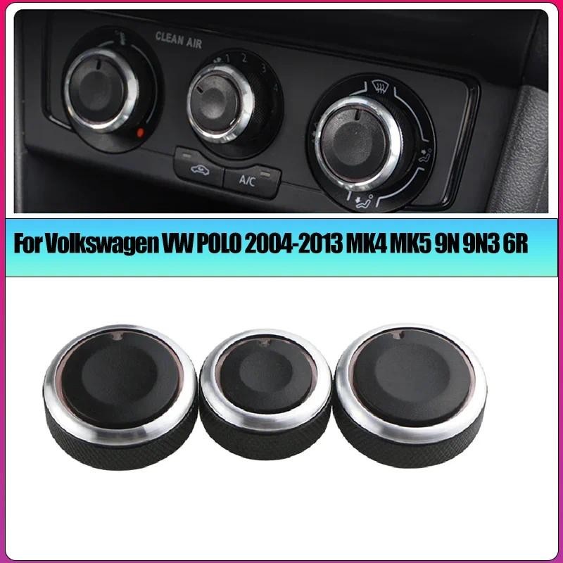 3 Chiếc Ô Tô Điều Hòa Núm Điều Khiển Nhiệt Nút Công Tắc Phụ Kiện AC Núm Cho Volkswagen VW POLO 2004-