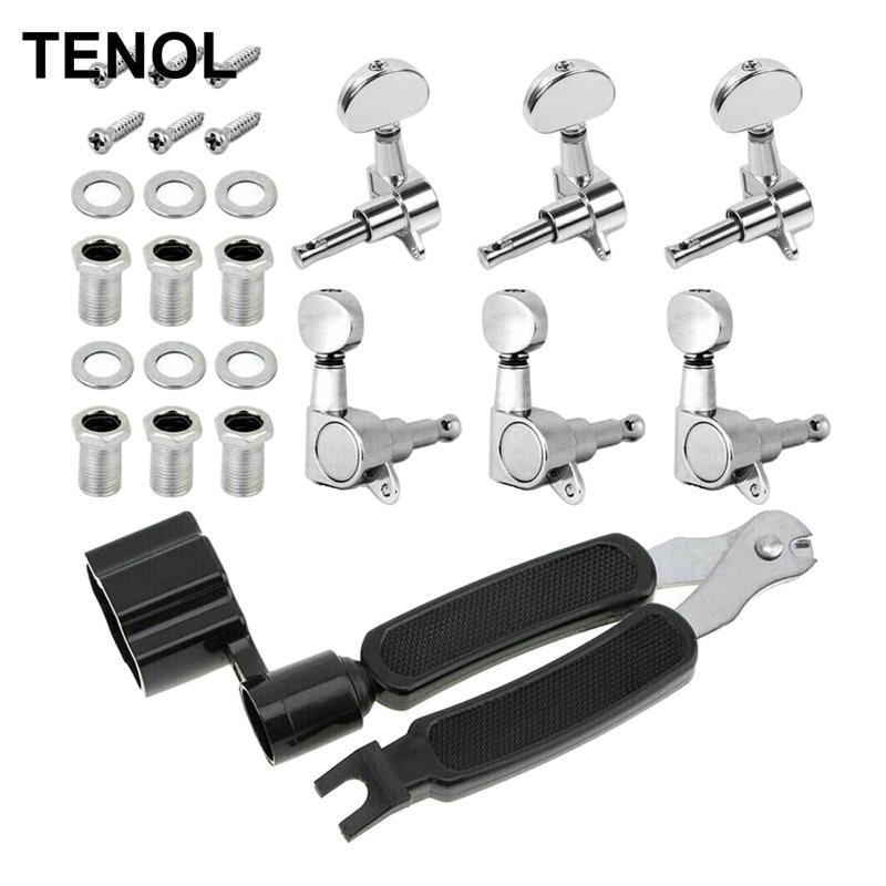 6 Cái Đầu Máy Đàn Guitar Núm, Chốt Chỉnh Dây Đàn Guitar Cho Đàn Guitar Điện Hoặc Acoustic (3 Cho Trá