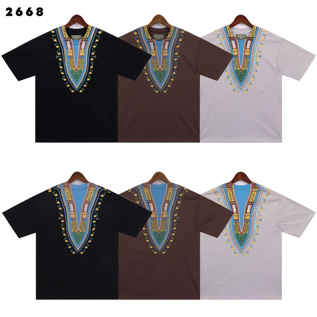 GFM2 Denim Tears Cactus Tears Wreath Ethnic style short-sleeved loose-fitting round-neck shirt for m