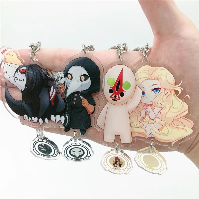 Móc khóa SCP Foundation Acrylic Mica Chibi hình SCP-049 SCP-173 SCP-682 SCP-166 mô hình trang trí tú