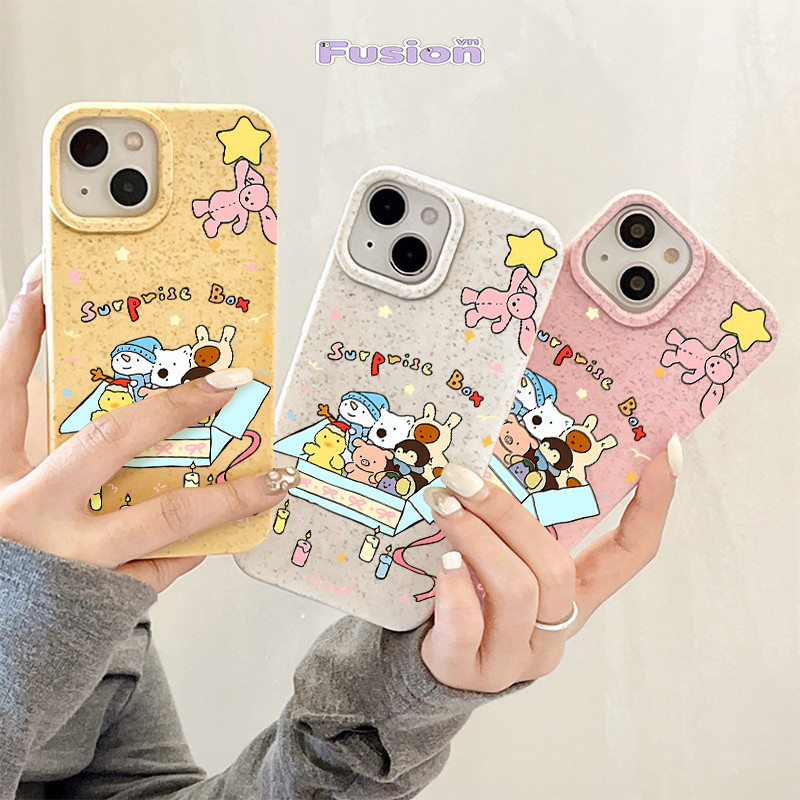 Ốp lưng Hộp quà Jallycat với những con vật nhỏ Đơn giản iPhone 11 12 13 14 15 16 Pro Max X XR XS Max