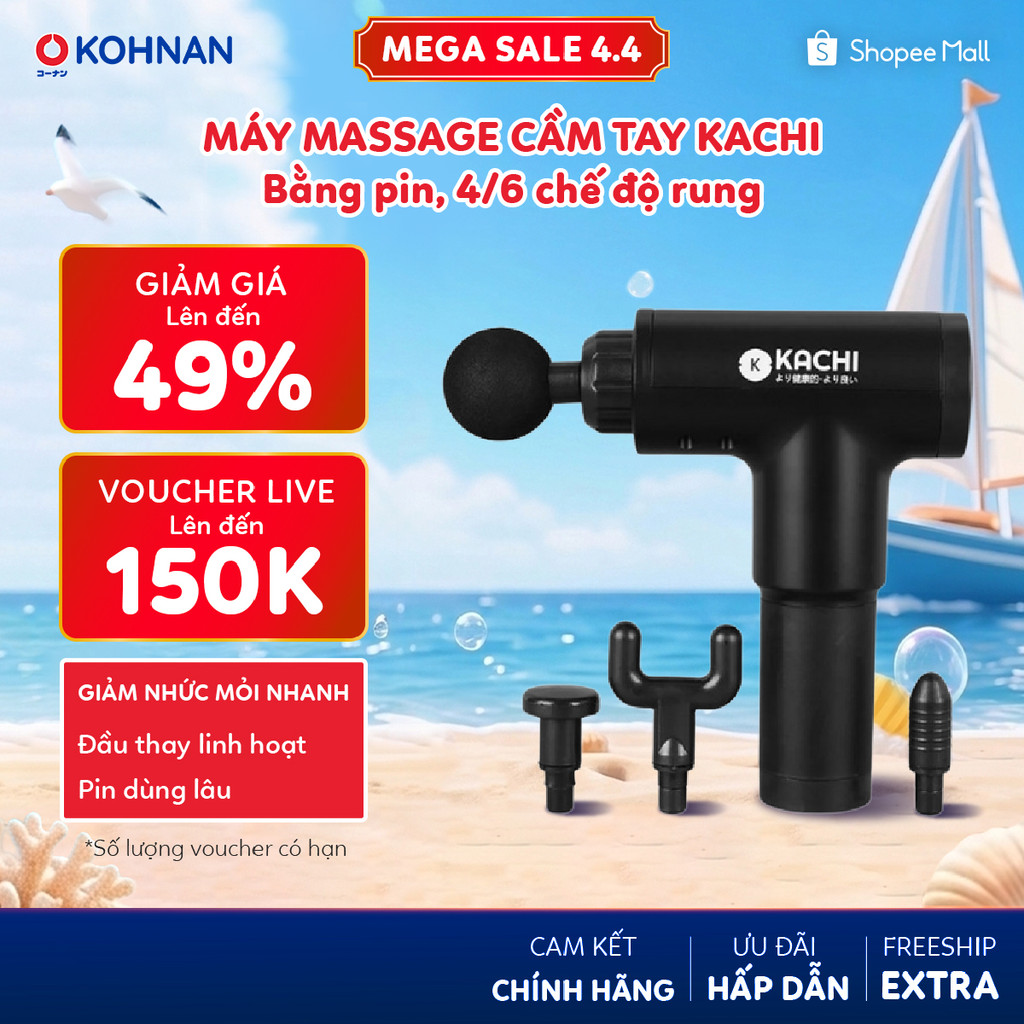 Máy massage cầm tay KACHI bằng pin, 4/6 chế độ rung MK340/MK377